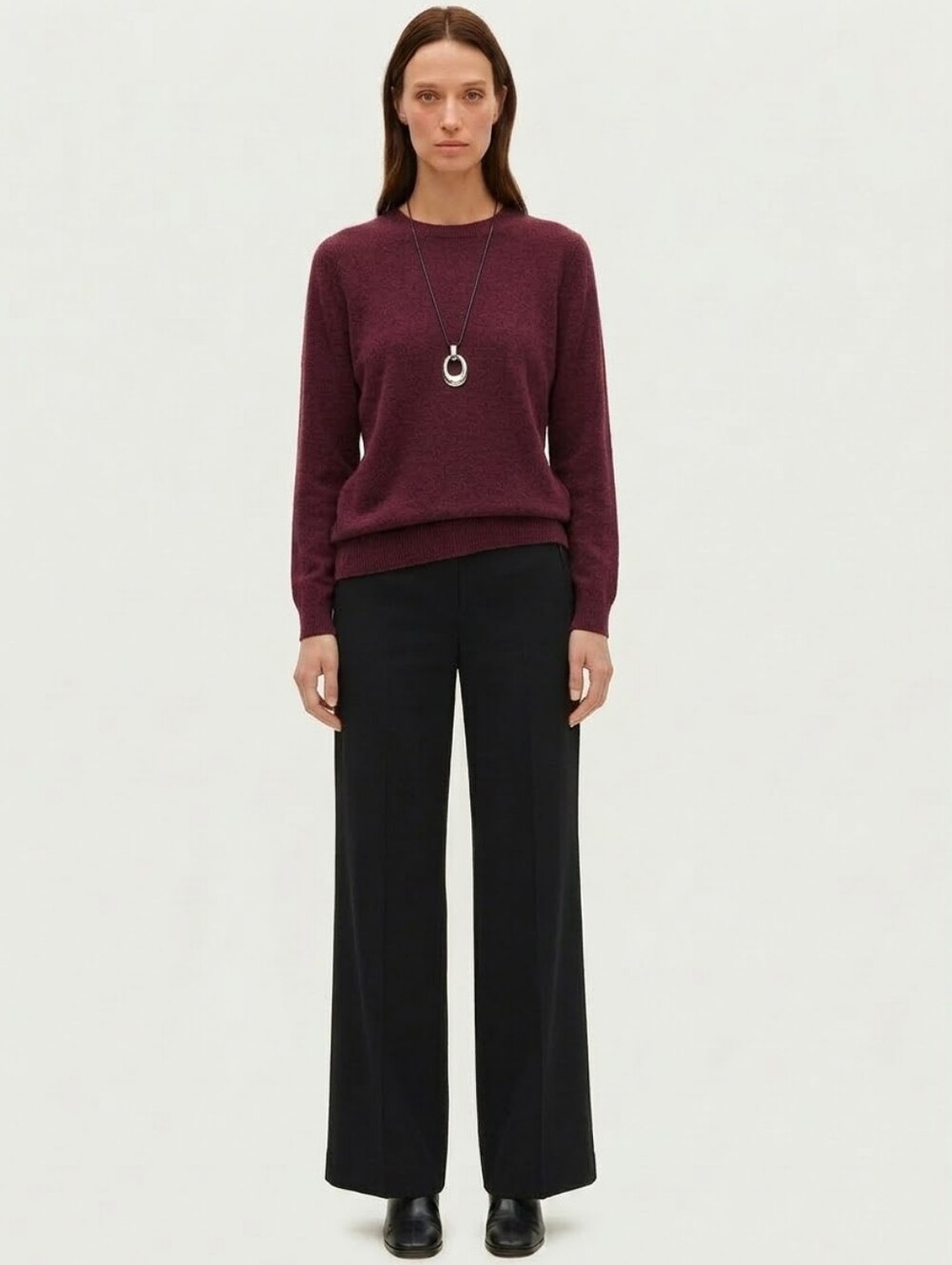 J.Crew Vintage 90s Black Wide Leg Side-Zip Flat Front Trousers Wool Crepe Pants